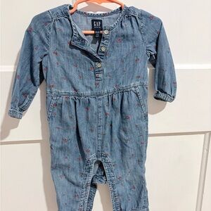GAP Kids Floral Denim Romper